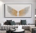 Gold Angel Wing abstraktes Gold von Palettenmesser Wandkunst Minimalismus
